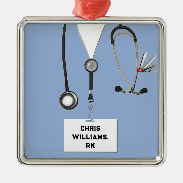 Nurse jul Samlingsbar Metall Ornament (Framsidan)