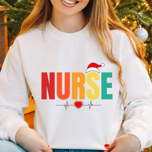 Nurse jul Santa Hat Cute Nursing hjärta Julafton T Shirt (Skapare uppladdad)