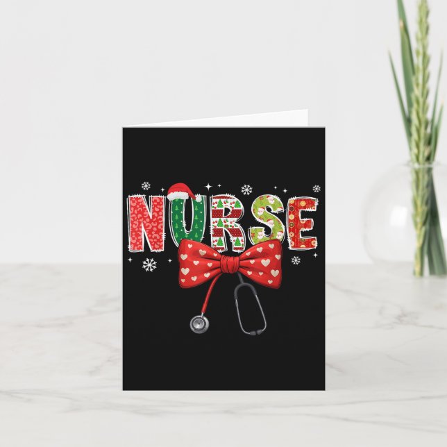 Nurse Julafton jul Stethoscope Santa Coquette Bo Kort (Framsida)
