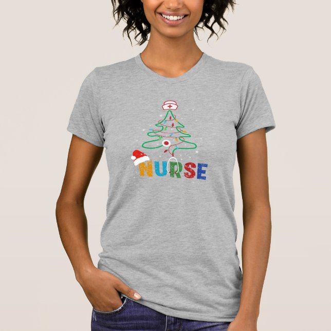 Nurse Julgran Nurse Hat T-Shirt (Framsida)