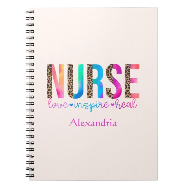 Nurse - Kärlek, Inspire, Heal Anteckningsbok (Framsidan)
