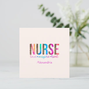 "Nurse - Kärlek, Inspire, Heal" i Regnbåge Färg