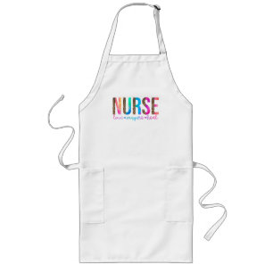 "Nurse - Kärlek, Inspire, Heal" i Regnbåge Färg Långt Förkläde