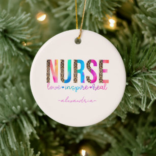 Nurse - Kärlek, Inspire, Heal Julgransprydnad Keramik