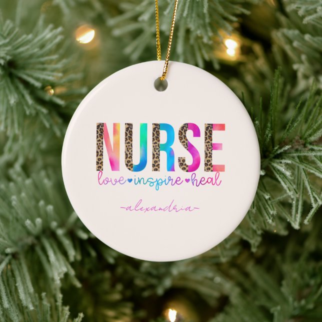 Nurse - Kärlek, Inspire, Heal Julgransprydnad Keramik (Träd)
