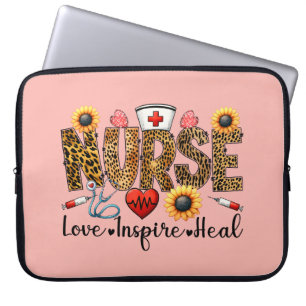 Nurse, Kärlek, Inspire, Heal Laptop sleeve