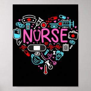 Nurse Kärlek Nursing Student RN Life Tack Poster