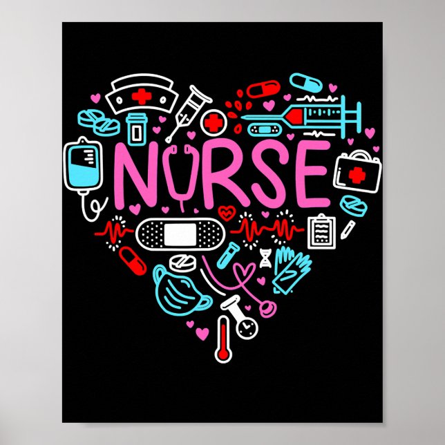 Nurse Kärlek Nursing Student RN Life Tack Poster (Framsidan)