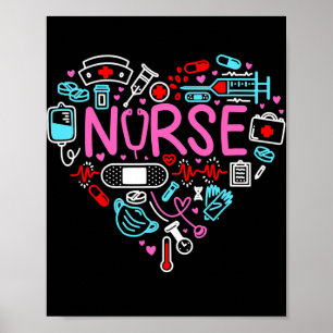 Nurse Kärlek Nursing Student RN Life Tack Poster