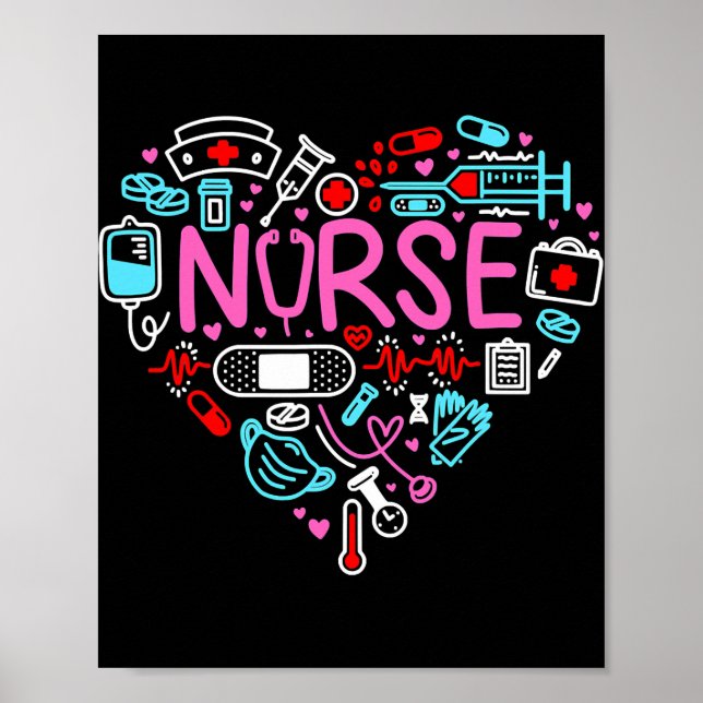Nurse Kärlek Nursing Student RN Life Tack Poster (Framsidan)