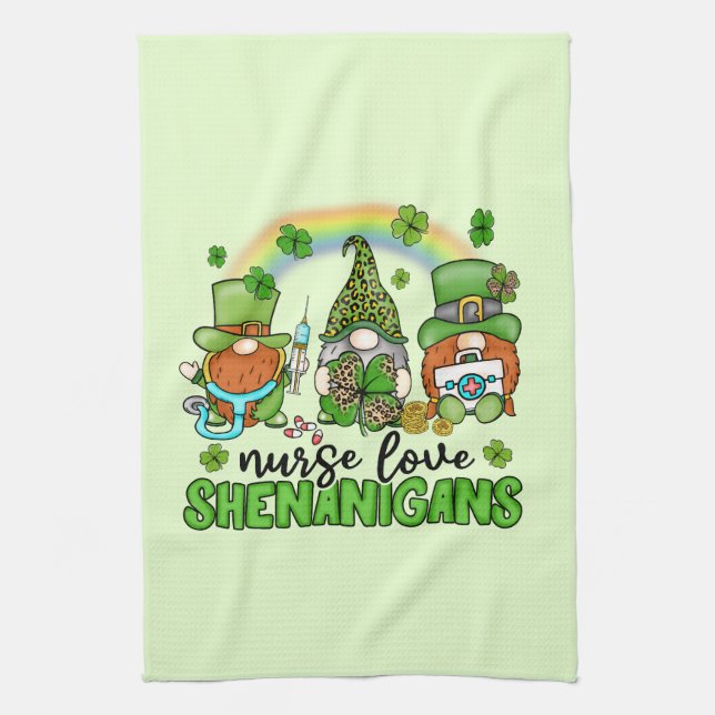 Nurse Kärlek Shenanigans St. Patrick's Kökshandduk (Vertikal)