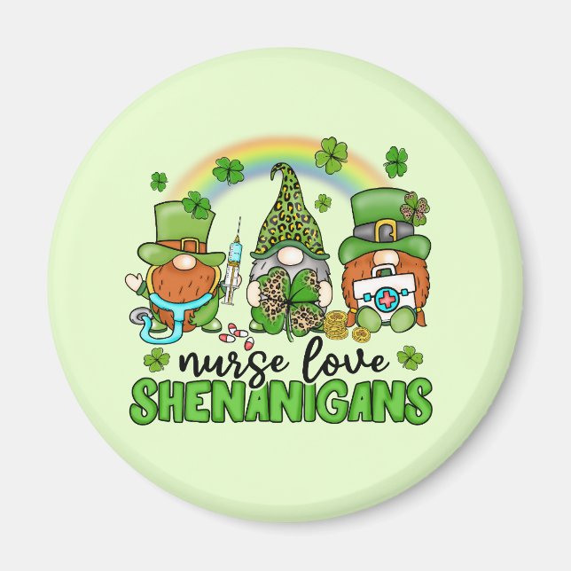 Nurse Kärlek Shenanigans St. Patrick's Magnet (Framsidan)