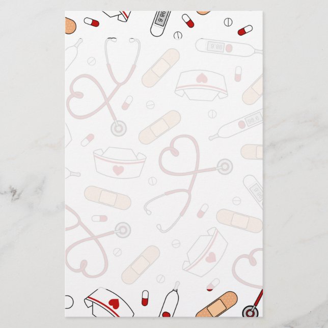 Nurse Kärlek Skriv ut vit bakgrund Brevpapper (Framsida)