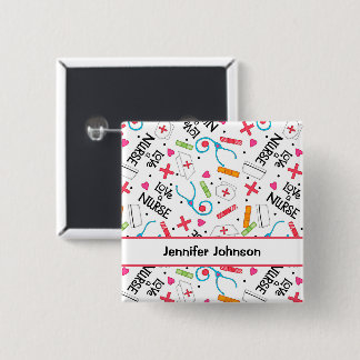 Nurse Kärlek White Namn Badge Personalize Knapp