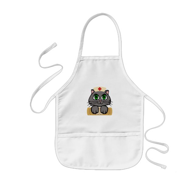 Nurse Kitten (Grönt Öga) Barnförkläde (Framsidan)