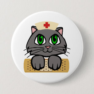 Nurse Kitten (Grönt Ögon) Knapp