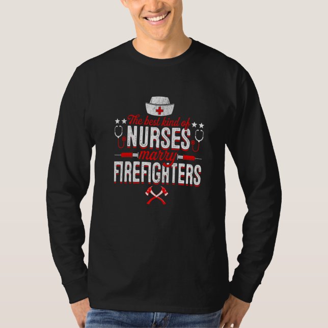 Nurse Life Fire Wife Cute Best Firefighter Nursing T Shirt (Framsida)