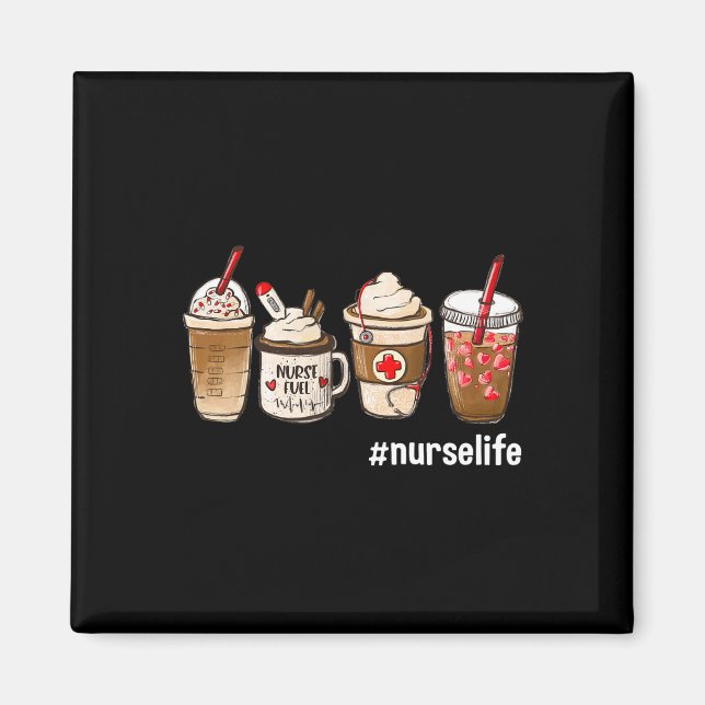 Nurse Life Funny Coffee Nurses Fuel Registrerad Nu Magnet (Framsidan)
