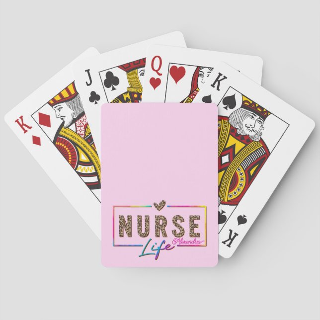 "Nurse Life" i Elegant Rainbow Färg Casinokort (Baksidan)