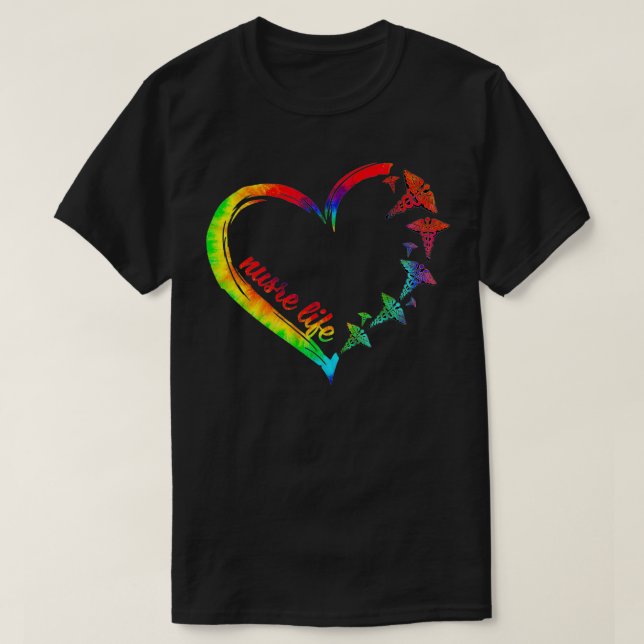 Nurse Life Love Tie Dye Nursing Student RN Nurse H T Shirt (Design framsida)