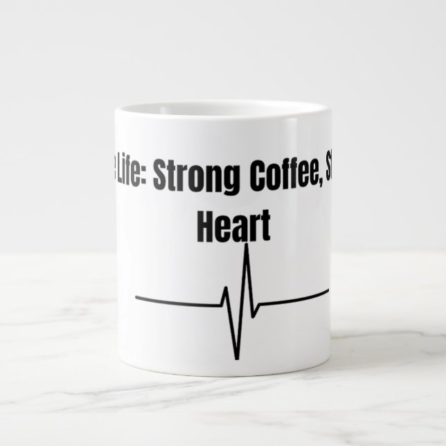 Nurse Life Strong Coffee Stronger Heart Mug Jumbo Mugg (Framsidan)