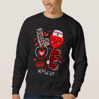 Nurse Life Valentines Day Stethoscope ER ICU NICU Lång Ärmad Tröja