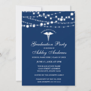 Nurse Ljus Blue Grad Party Inbjudan