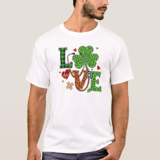 : Nurse Love St Patrick's Day Stethoscope Art T Shirt