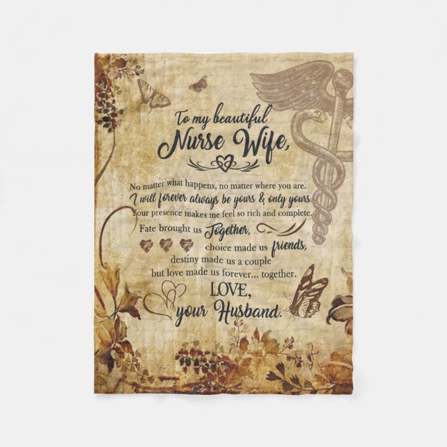 Nurse Makfe Gifts | Brev till min vackra fru Fleecefilt (Framsidan)