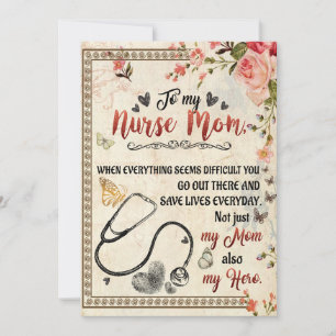 Nurse Mamma Gifts Brev till min Nurse Mamma Julkort