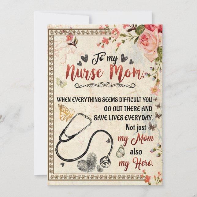 Nurse Mamma Gifts | Brev till min Nurse Mamma Julkort (Framsida)