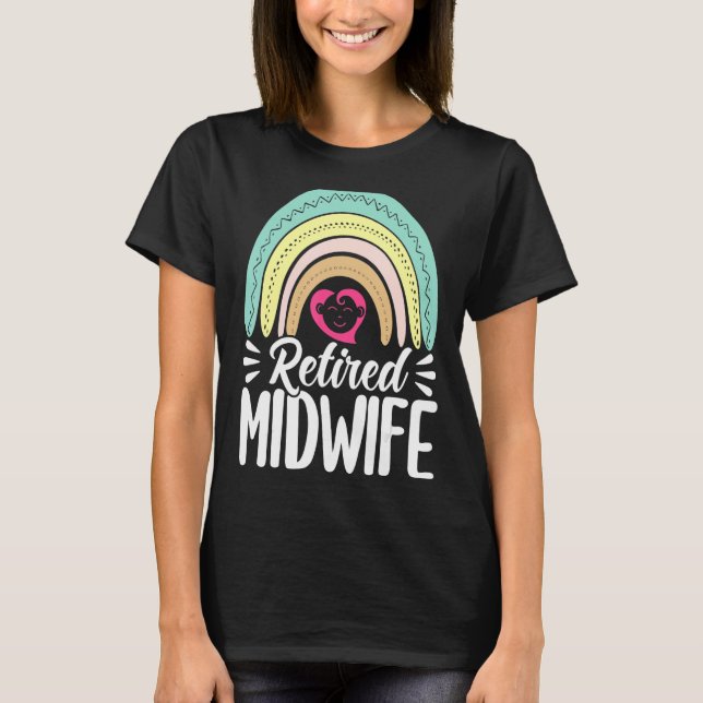 Nurse Midfru Birth Worker Retrött Midfru T Shirt (Framsida)