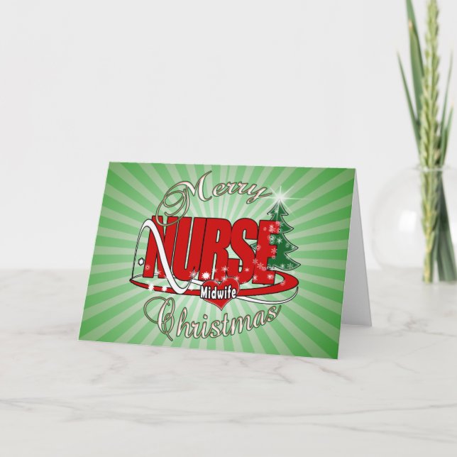 NURSE MIDWIFE CHRISTMAS HELGKORT (Framsida)