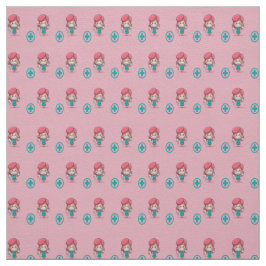 Nurse mönster på rosa tyg