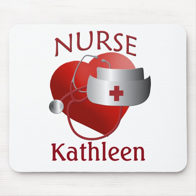 Nurse Namn Nurses Heart Anpassningsbar Mousepad Musmatta (Framsidan)