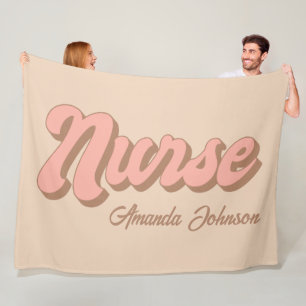 Nurse Namn Retro Large Anpassningsbar Fleece Blank