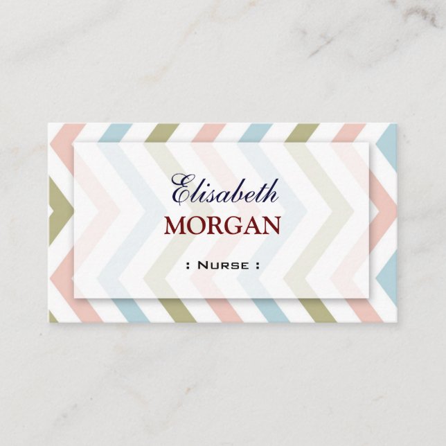 Nurse - Naturlig, graciös Chevron Visitkort (Framsida)