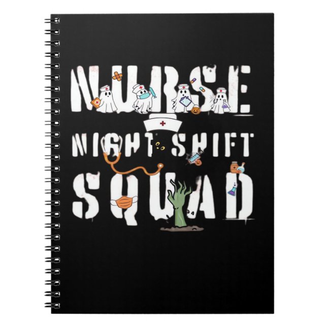 Nurse Night Shift Halloween Squad Classic T-Shirt Anteckningsbok (Framsidan)