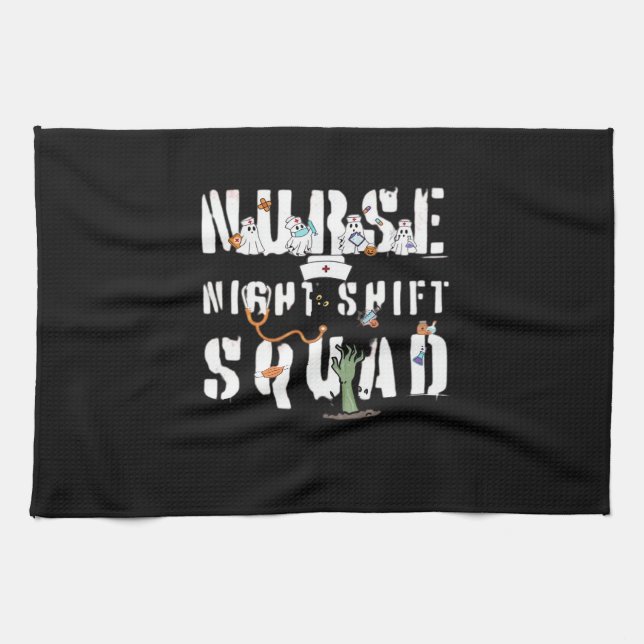 Nurse Night Shift Halloween Squad Classic T-Shirt Kökshandduk (Horisontell)