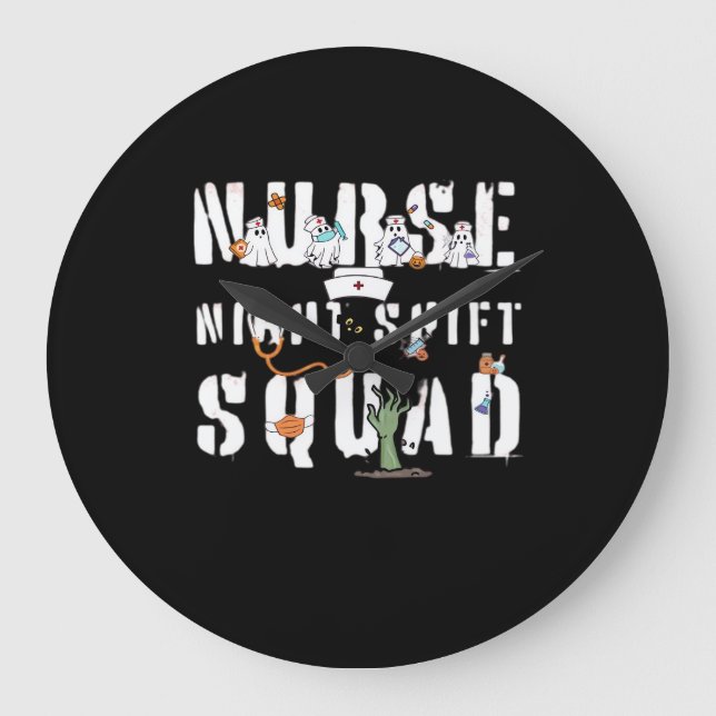 Nurse Night Shift Halloween Squad Classic T-Shirt Stor Klocka (Framsida)