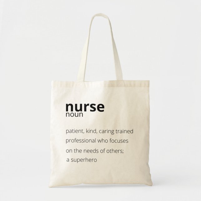 Nurse Noun Proud Hero Job Nursing Quote Tygkasse (Framsidan)