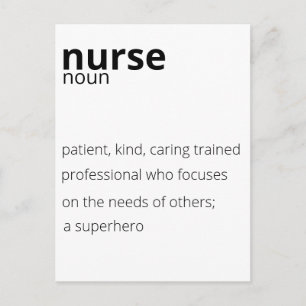 Nurse Noun Proud Hero Job Nursing Quote Vykort
