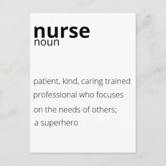 Nurse Noun Proud Hero Job Nursing Quote Vykort