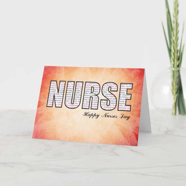 NURSE Nurses Day i Ord Tack Kort (Framsida)