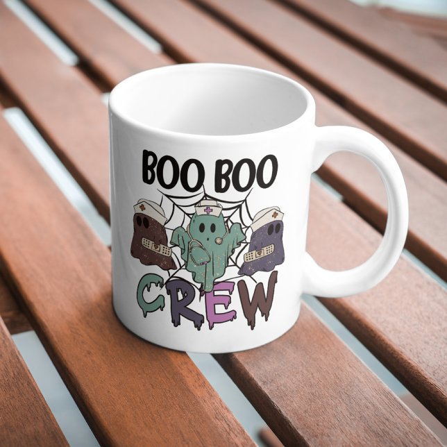 Nurse Nursing Halloween Boo Crew Ghost Kaffemugg (Skapare uppladdad)