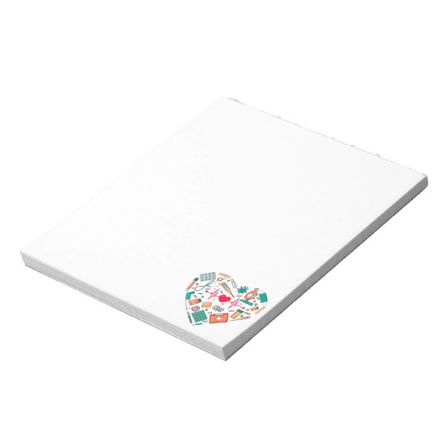 Nurse Nursing Heart Verktyg Anteckningsblock (Roterad)