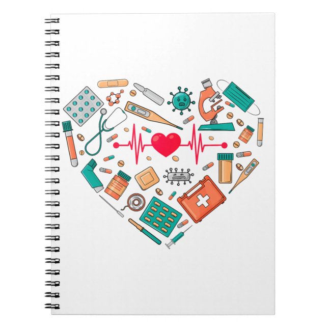 Nurse Nursing Heart Verktyg Anteckningsbok (Framsidan)
