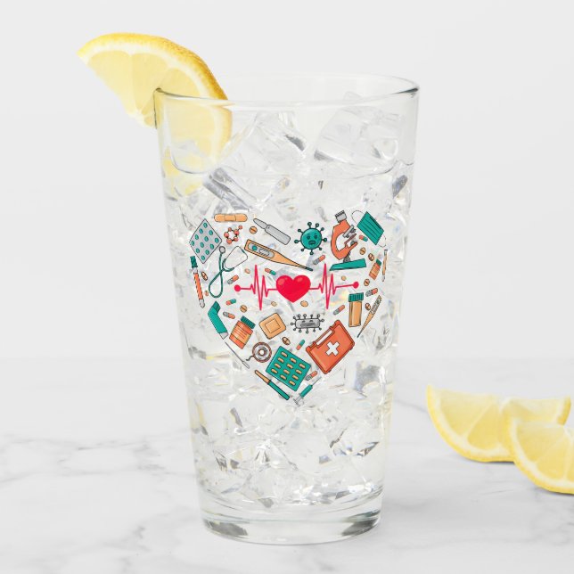 Nurse Nursing Heart Verktyg Glaskopp (Framsida Ice)