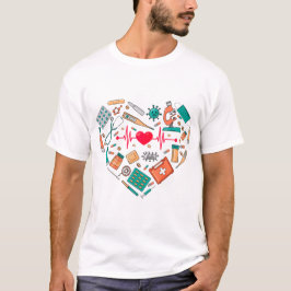 Nurse Nursing Heart Verktyg T Shirt