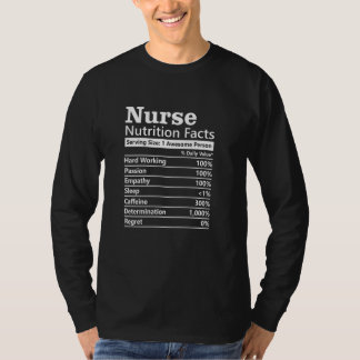 Nurse Nutrition Facts Funny RN Nurse Apprecision T Shirt